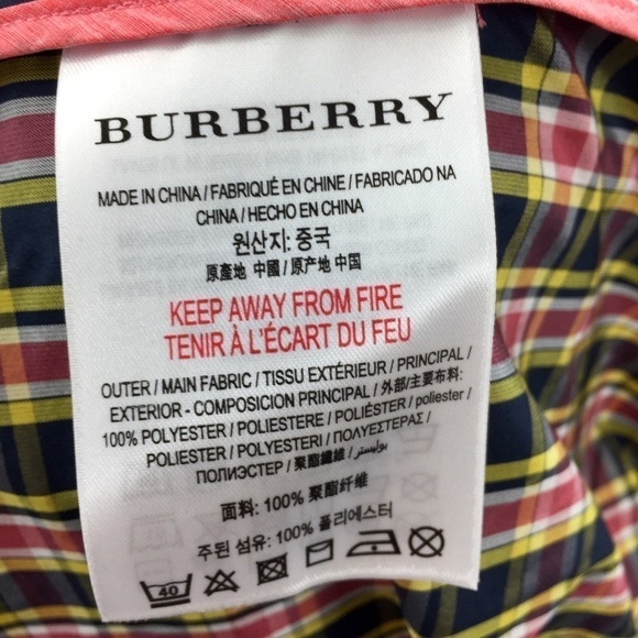 BURBERRY Brenty Check Hooded Jacket  Bright Coral Pink Girl's Size 8Y - Picture 12 of 12